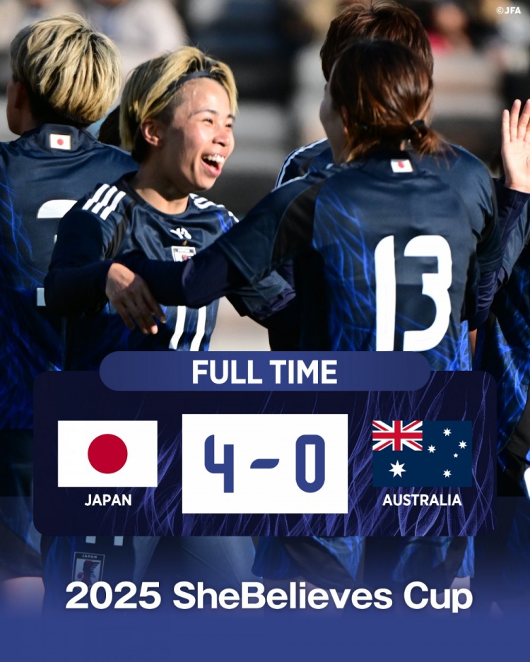  熱身賽日本女足4-0澳大利亞女足，田中美南2射1傳&長谷川唯任隊長